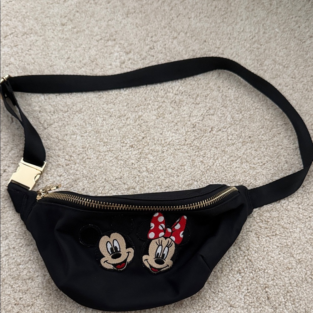 Stoney Clover Lane Classic Black Fanny with Mickey and Minnie Patches - sewn